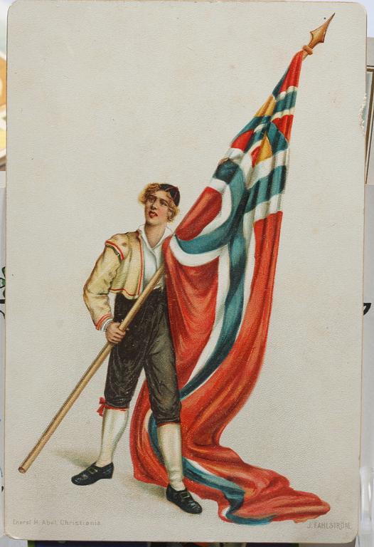 PARTI JUL- OCH GRATULATIONSKORT, mest Sverige, sent 1800 till tidigt 1920-tal.