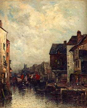 119. Wilhelm von Gegerfelt, Dutch canal scene.