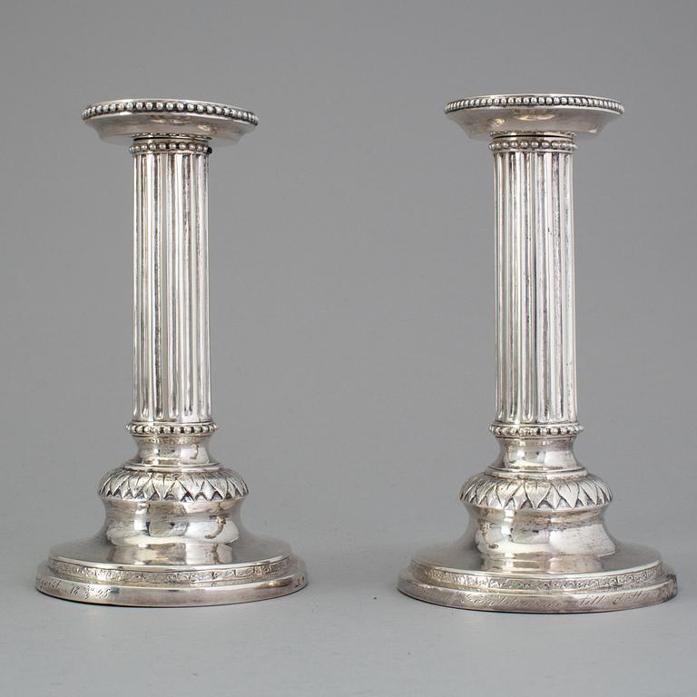 PETTER ENEROTH, Stockholm 1792, Ljusstakar, ett par, sivler,  gustavianska.