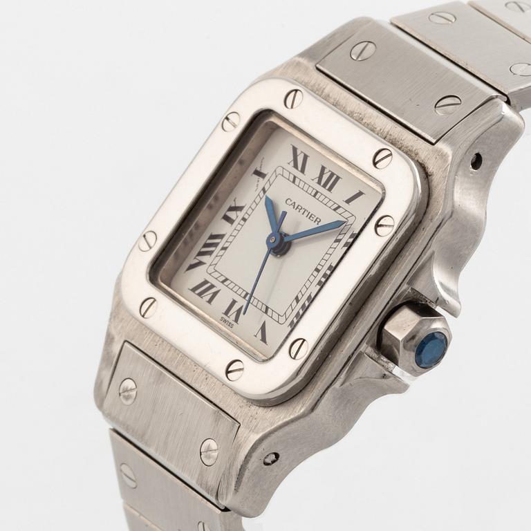 Cartier, Santos, wristwatch, 23,5 x 23,5 (34,5) mm.