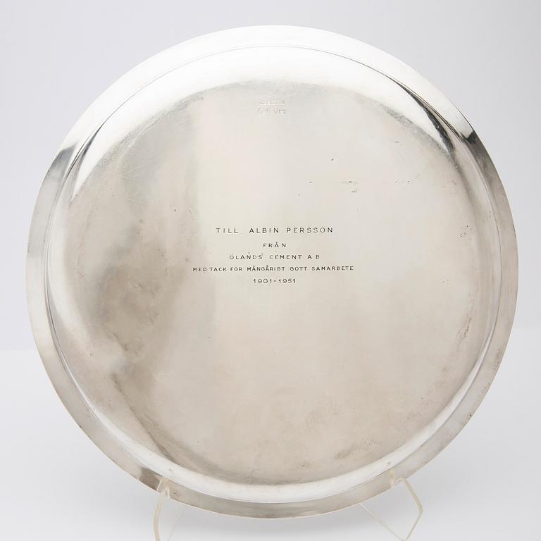 W.A. Bolin, Bricka, silver, 1950, Stockholm.