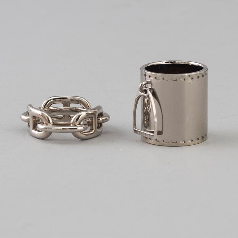 HERMÈS, scarf rings, 2 pieces.