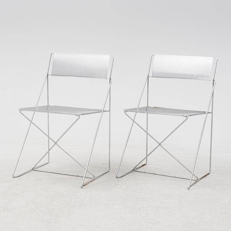 A set of six 'X-line' chairs by Niels Jorgen Haugesen for Magis, designed 1977.