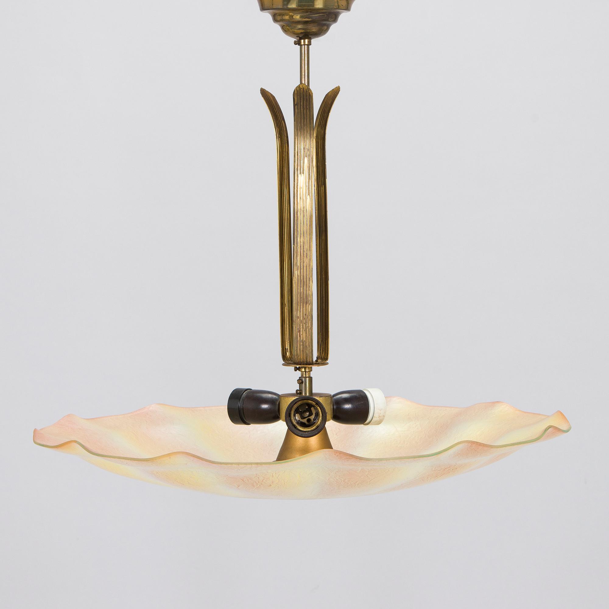 A Finnish 1940s pendant ceiling light by Valinte.