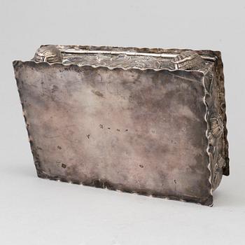 a German silver box, late 19th century.
