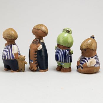 LISA LARSON, four stoneware figurines from the series 'Larsons ungar' for Gustavsberg.