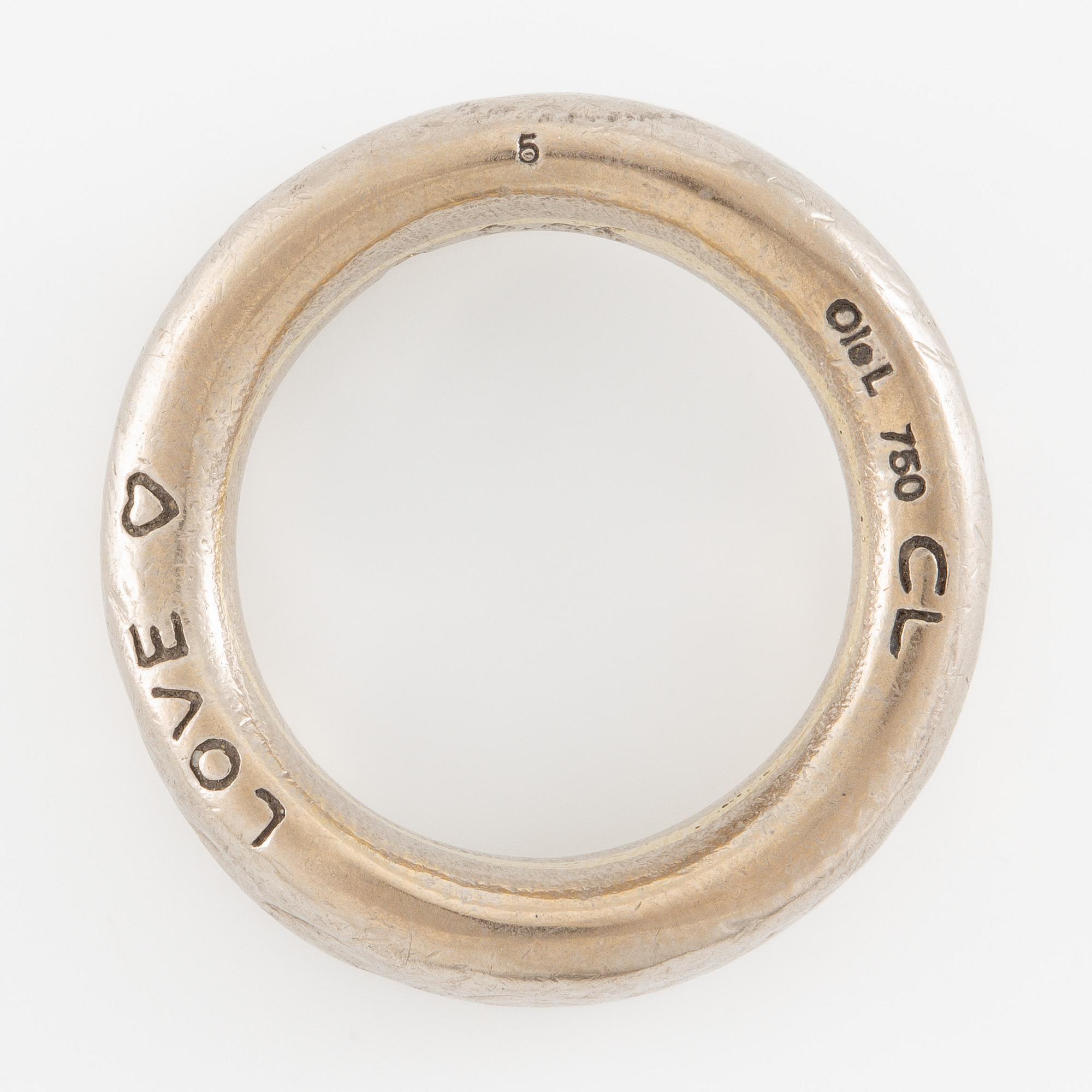 Charlotte Lynggaard, Ole Lynggaard, "Love ring", 18K white gold with brilliant-cut diamonds.