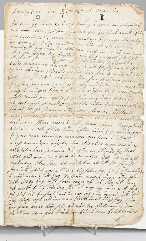 DOKUMENT, troligen 1700-talets mitt.