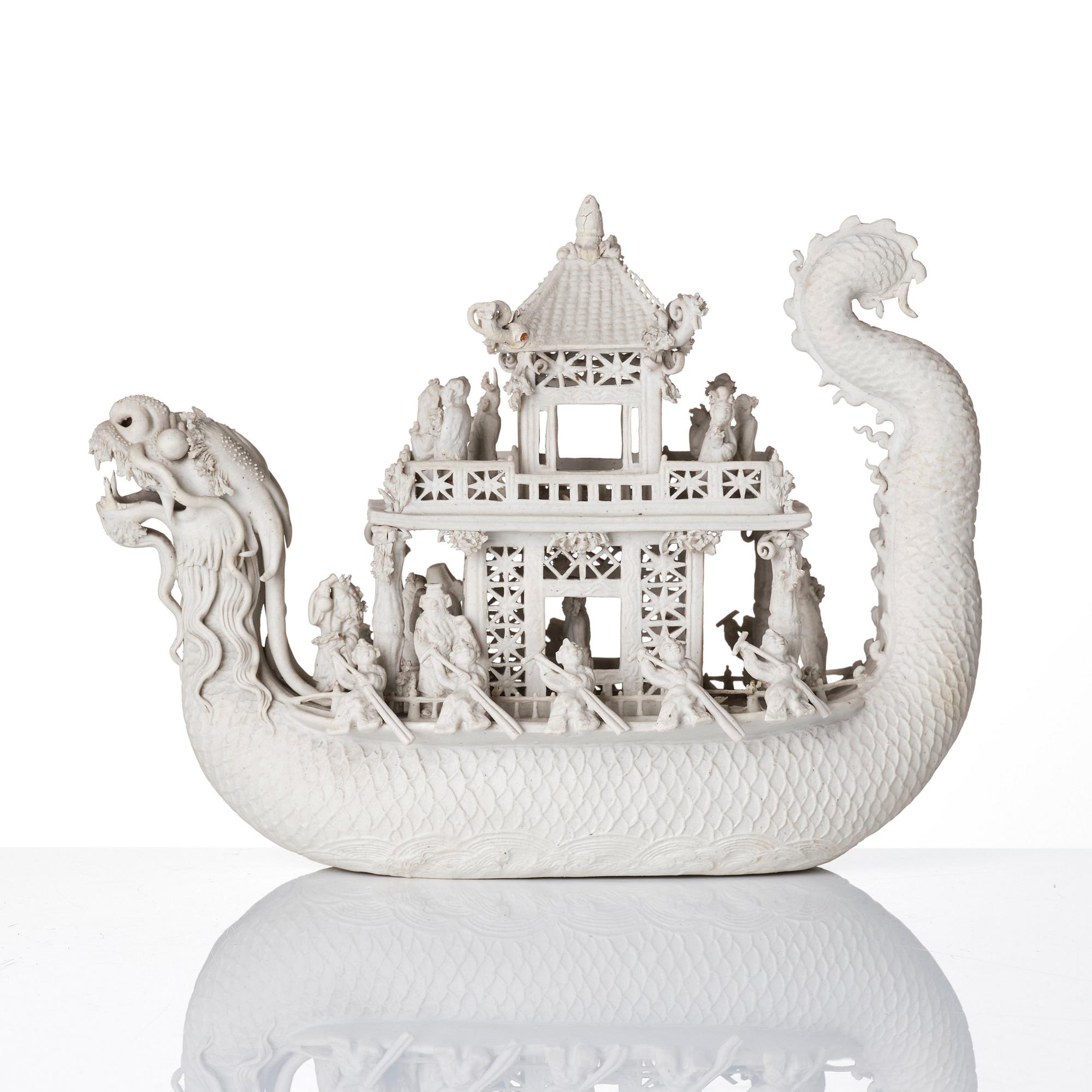 Skulptur, biskviporslin. Qingdynastin, 1800-tal.