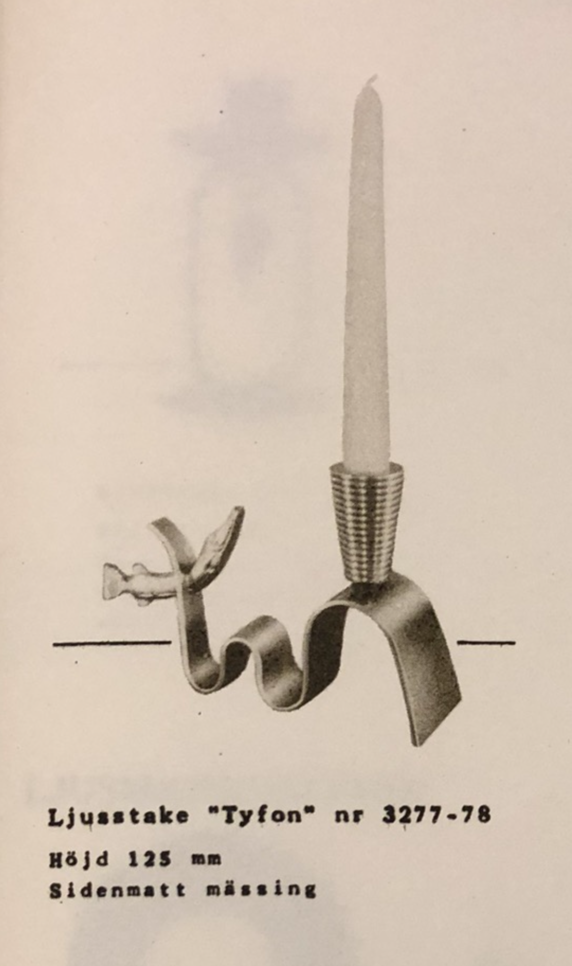Carl-Einar Borgström, a pair of “Tyfon” candlesticks, Ystad-Metall, 1940s–50s.