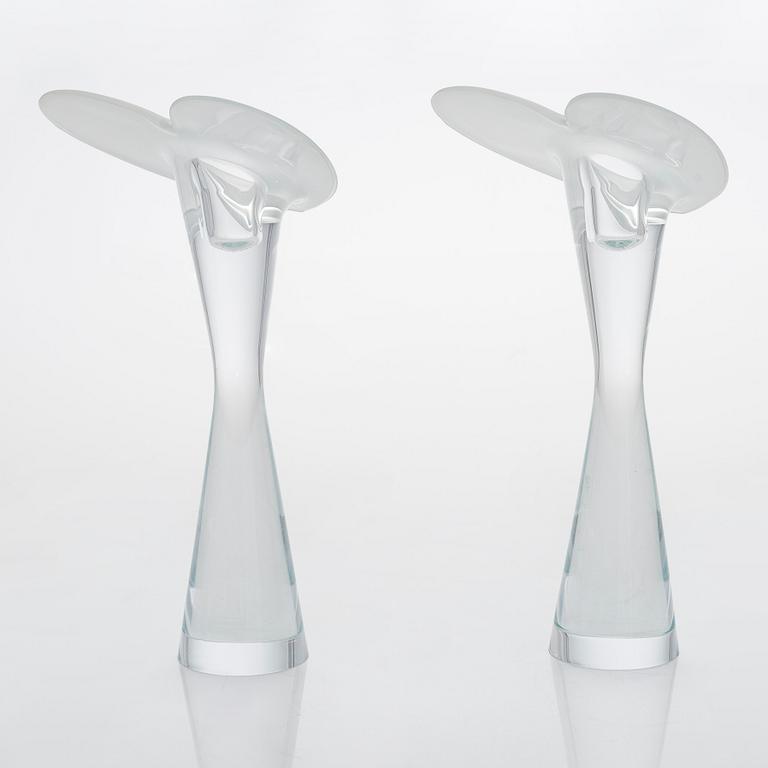 Timo Sarpaneva, A pair of "Valentine" candlesticks, marked TS, Iittala 2000.