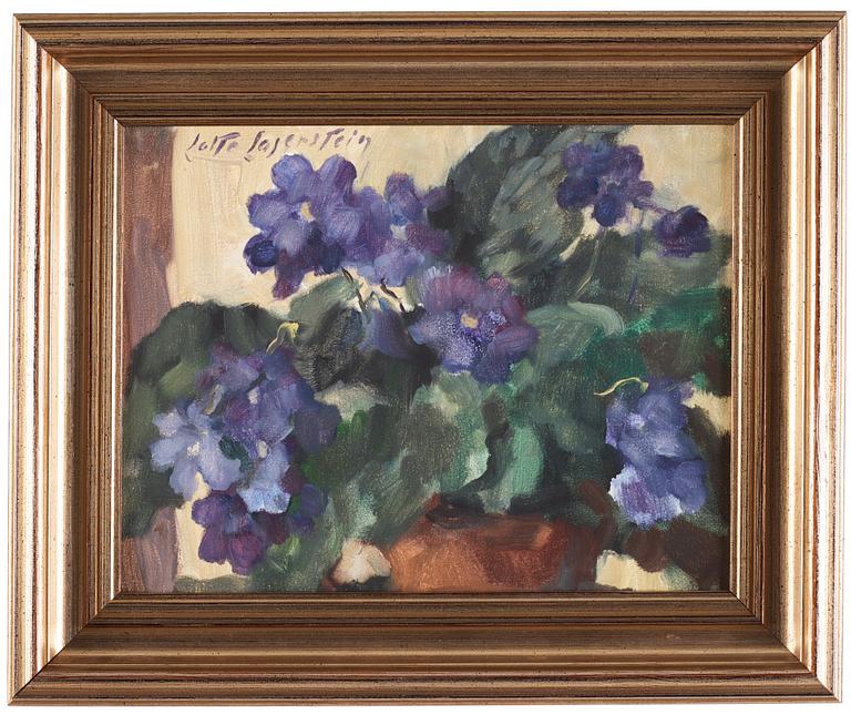 Lotte Laserstein, Still Life with Purple Flowers.