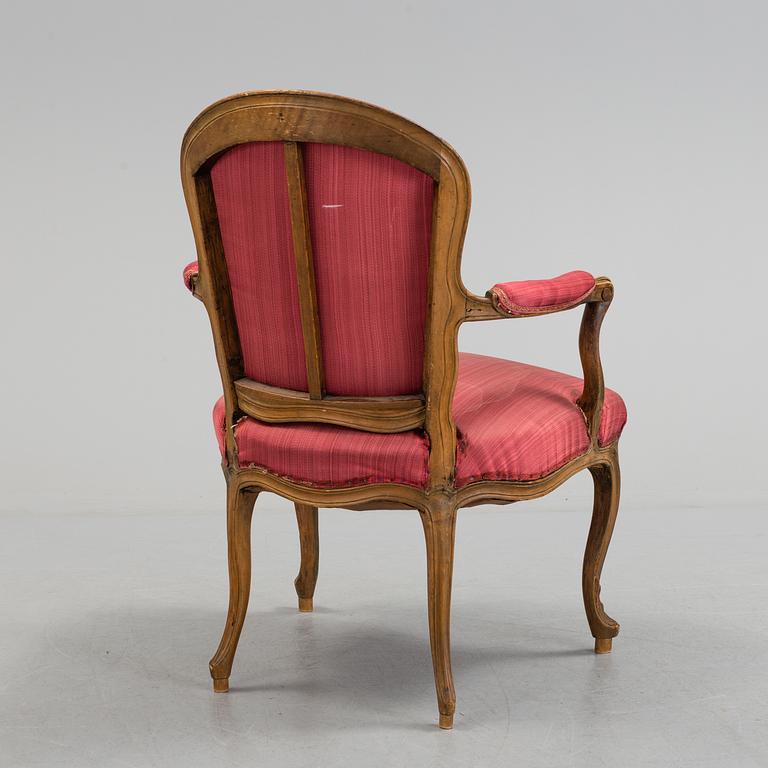 A 19th century rococo style chair.