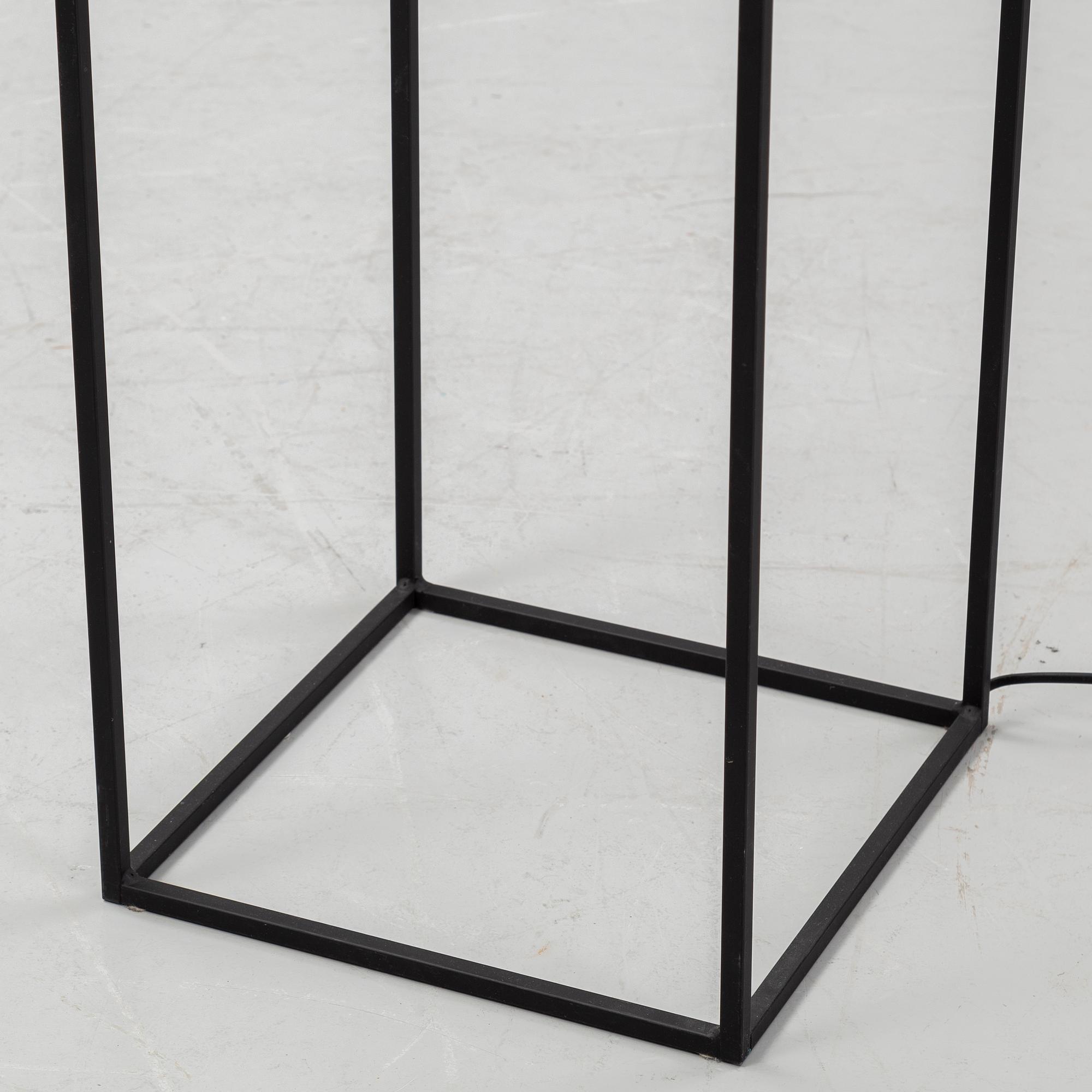 An acrylic and aluminum floor lamp, Søberg Lystek Denmark.