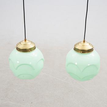 Ceiling lamps, a pair, functionalism, 1940s.