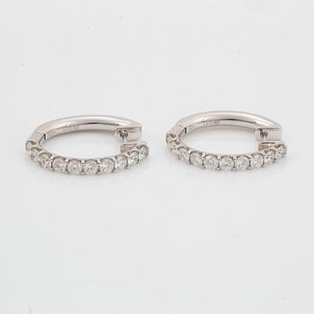 Brilliant-cut diamond hoop earrings, 1,26 ct.