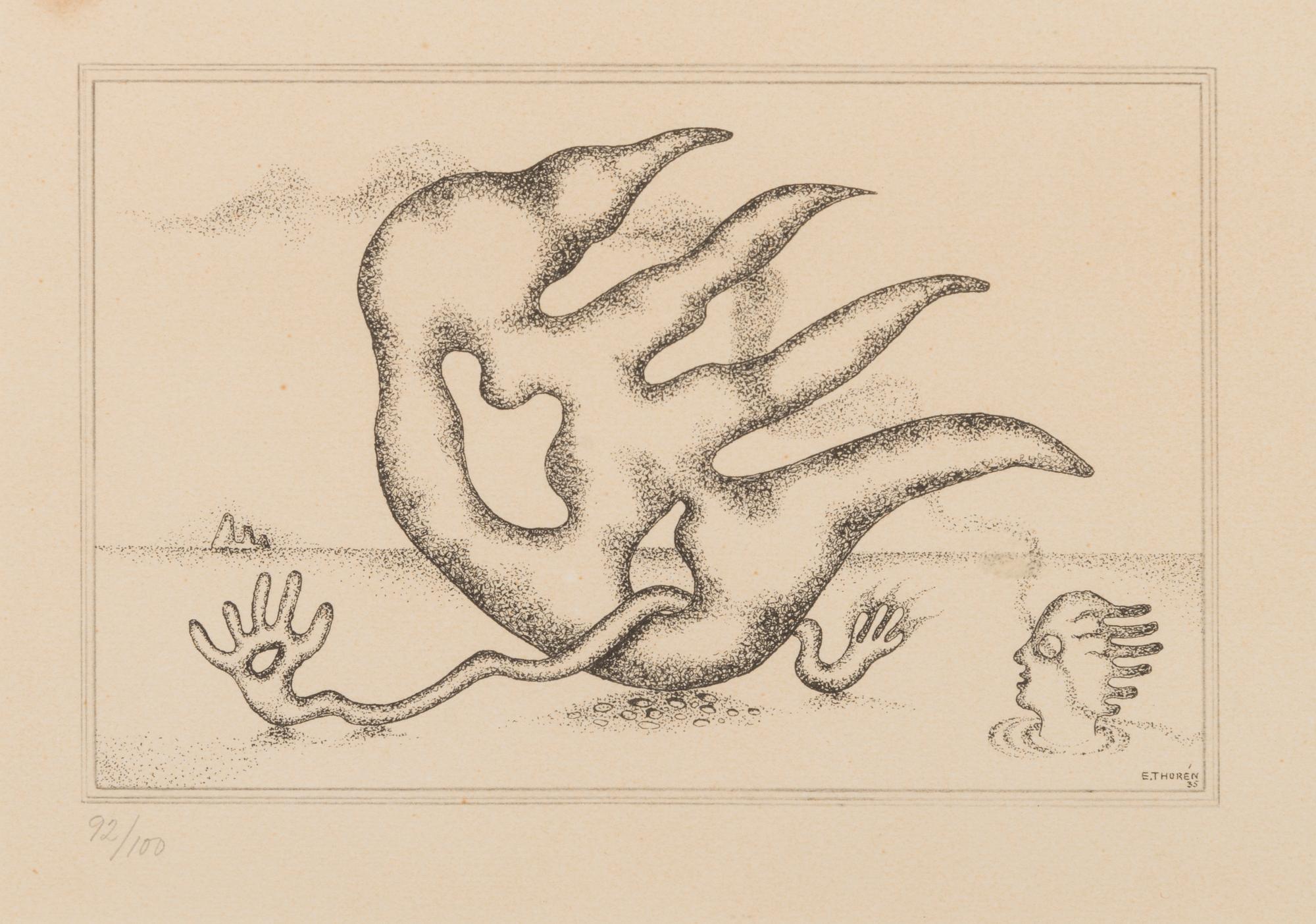 ESAIAS THORÉN, 3 kpl, litografeja, signeerattu ja päivätty E. Thorén 1935-38.