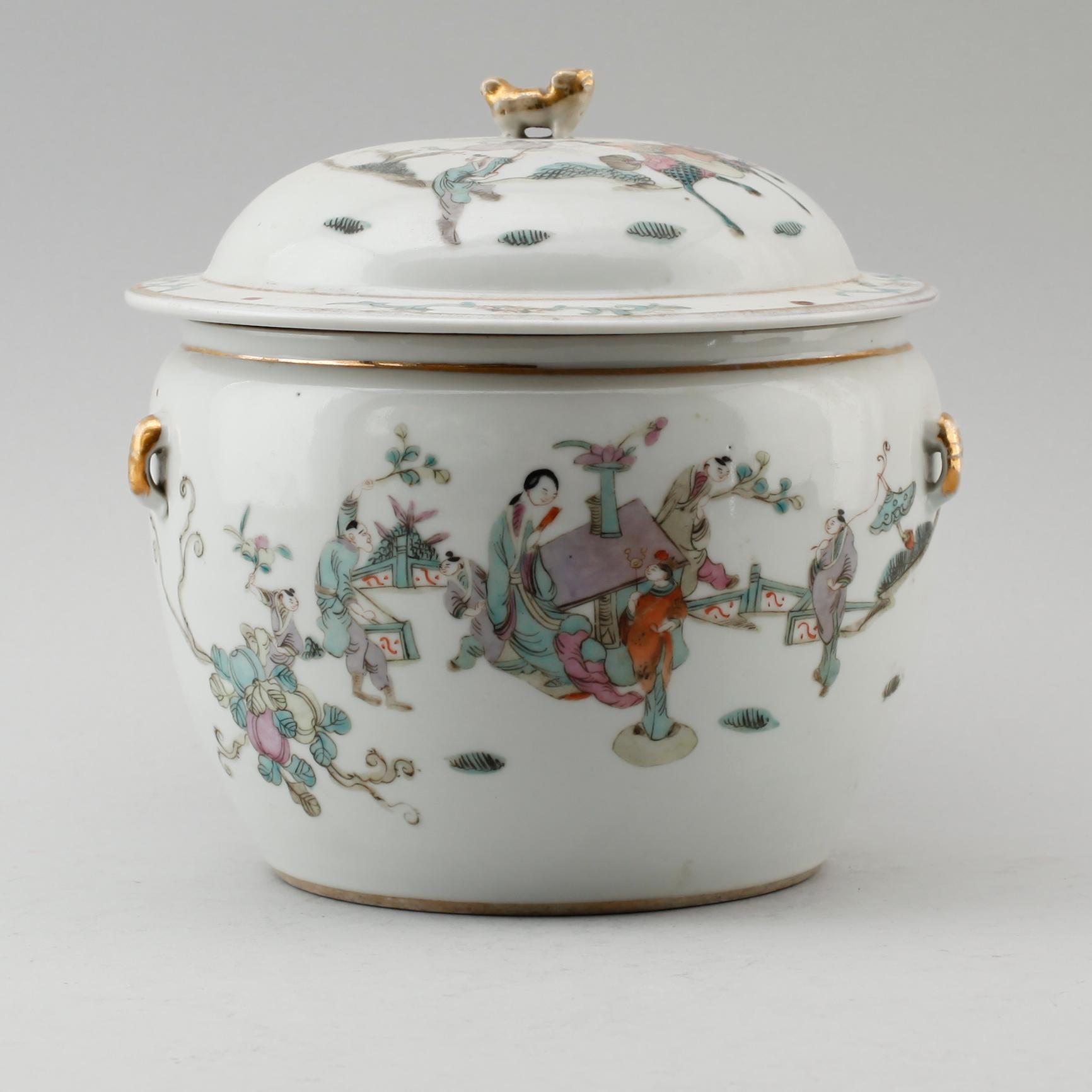 LOCKSKÅL, porslin, Kina, 1800-/1900-tal.