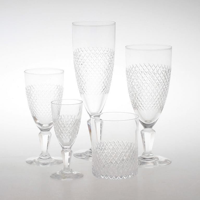 SERVIS, 54 delar, glas, "Safir",  Kosta Boda, 1900-tal.