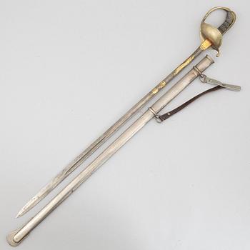 Saber, Swedish, second half of the 19th century, with scabbard.