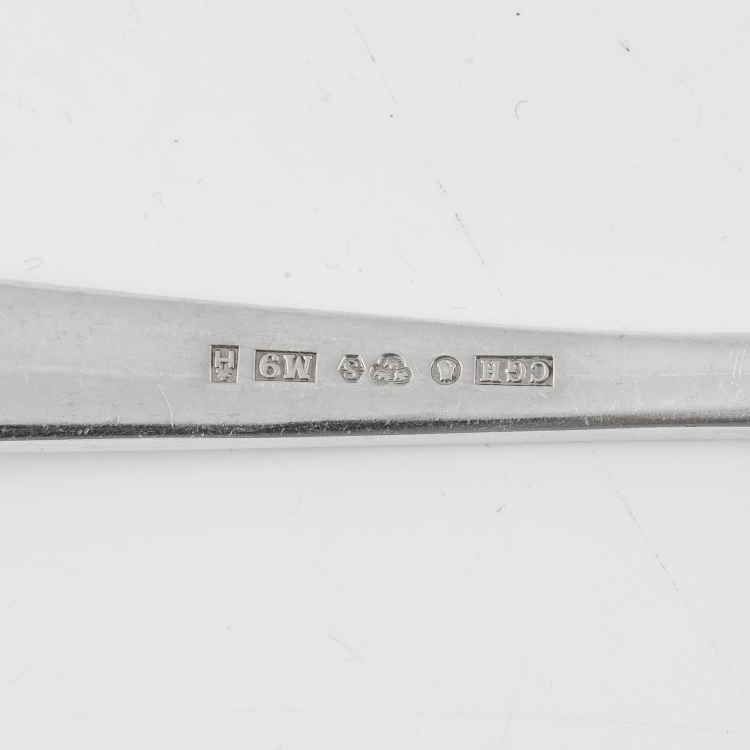 A Swedish silver cutlery set, model 'Diana', 36 pieces, marks of CG Hallberg and GAB, Stockholm 1950s and 60s.