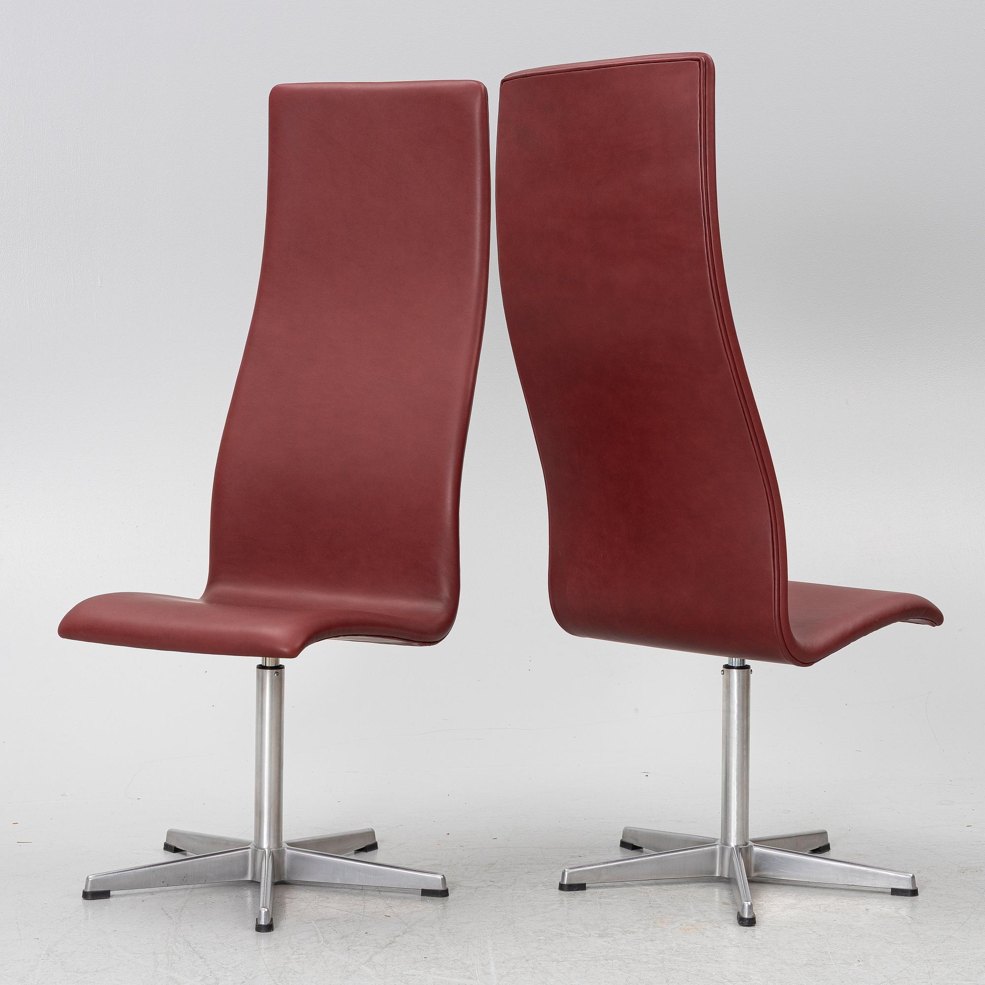 Arne Jacobsen, Stolar, 4 st. "Oxford Chair", Fritz Hansen, Danmark, 1990.
