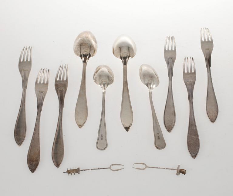PARTI SILVER, 6+2+2+2 delar, Kina, 1900-tal. Total vikt ca 636 g.