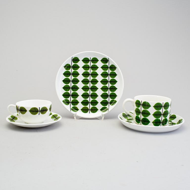 STIG LINDBERG, "Berså", 18 delar, kaffe och te-servis, porslin, Gustavsberg,