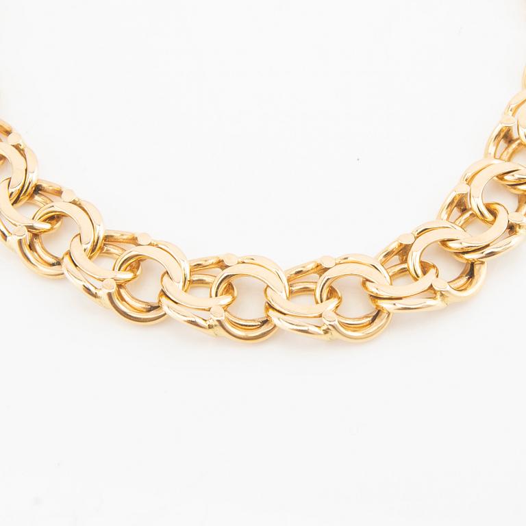 Bismarck-link necklace, 18K gold.