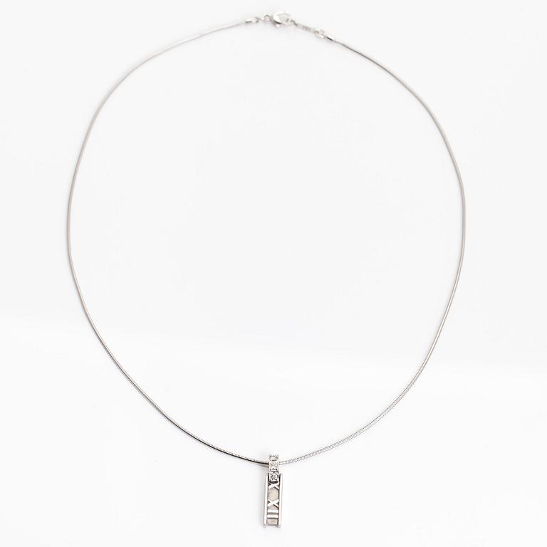 Tiffany & Co, halsband "Atlas Bar"  18K vitguld med diamanter tot ca 0.06 ct.