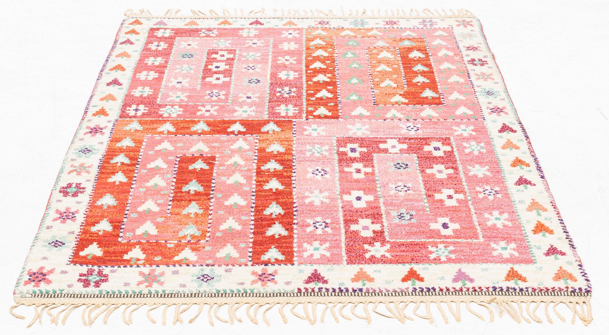 Marianne Richter, a carpet, 'Blommor och Blad', knotted pile, c 186 x 124 cm, signed AB MMF MR.