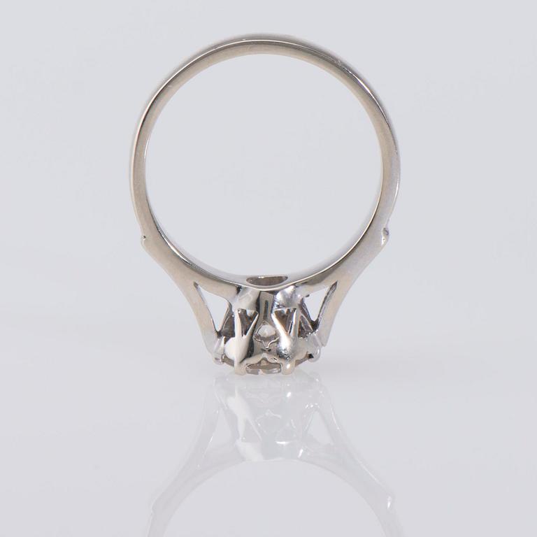 RING, 14K vitguld, briljantslipad diamant, ca 1,10 ct. Vikt 4,8 g.