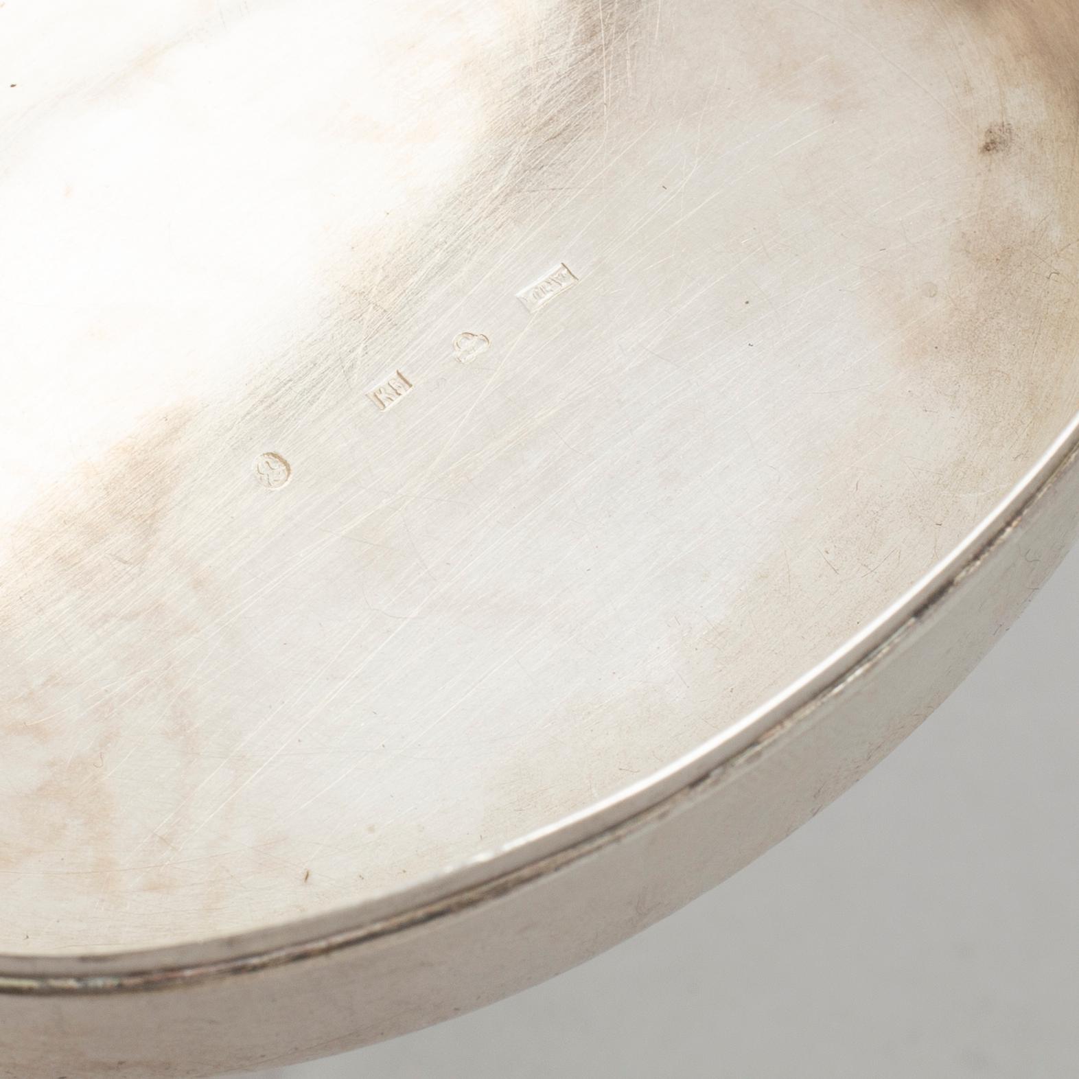 Three Swedish silver snuff boxes, 19th century.