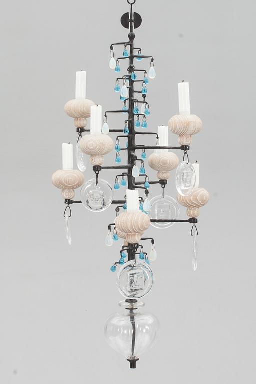 LJUSKRONA, Erik Höglund, unik. Höjd 80 cm exkl upphängningsstavar.