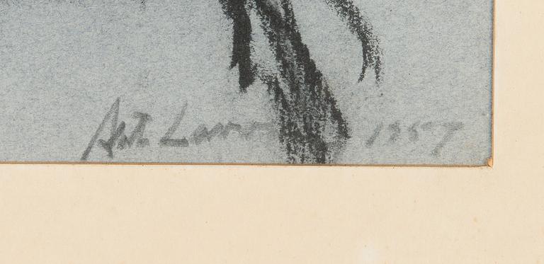 Ahti Lavonen, crayon, signed and dated 1957.