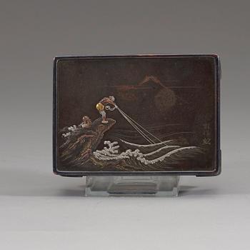 A set of four Japanese silver and bronze cases, 20th century.