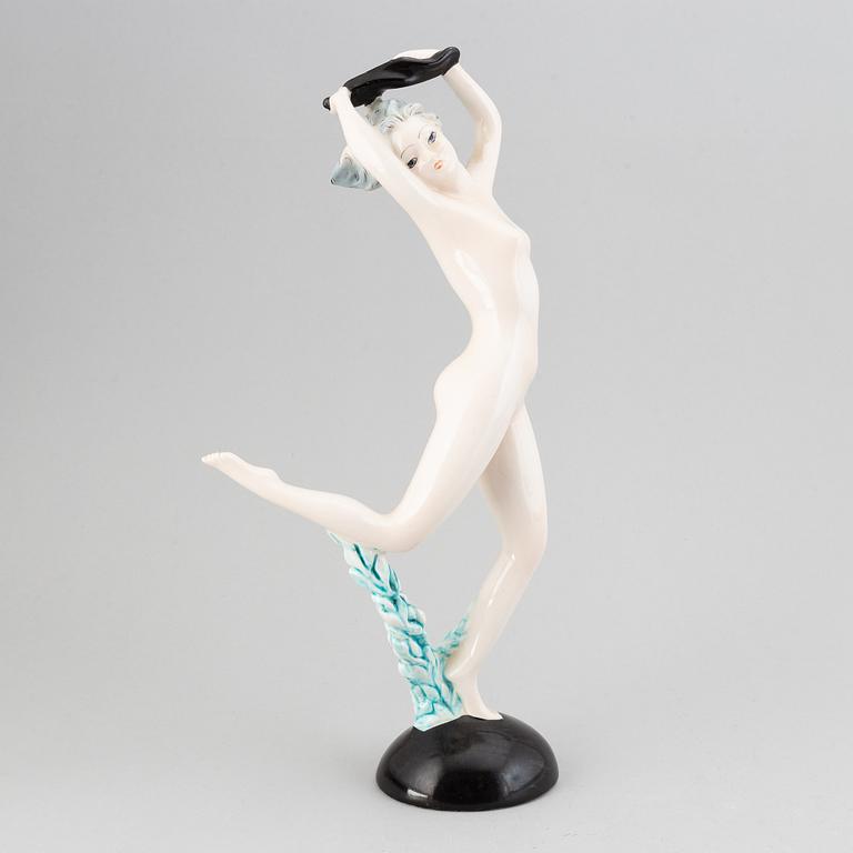 An Italian ceramic figurine of a dancing female nude, probably mid 20th century.