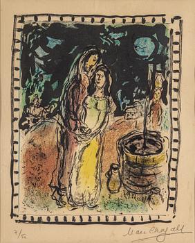 MARC CHAGALL, lithograph in colors, signed Marc Chagall and numbered 7/50 in pencil. Executed in 1972.