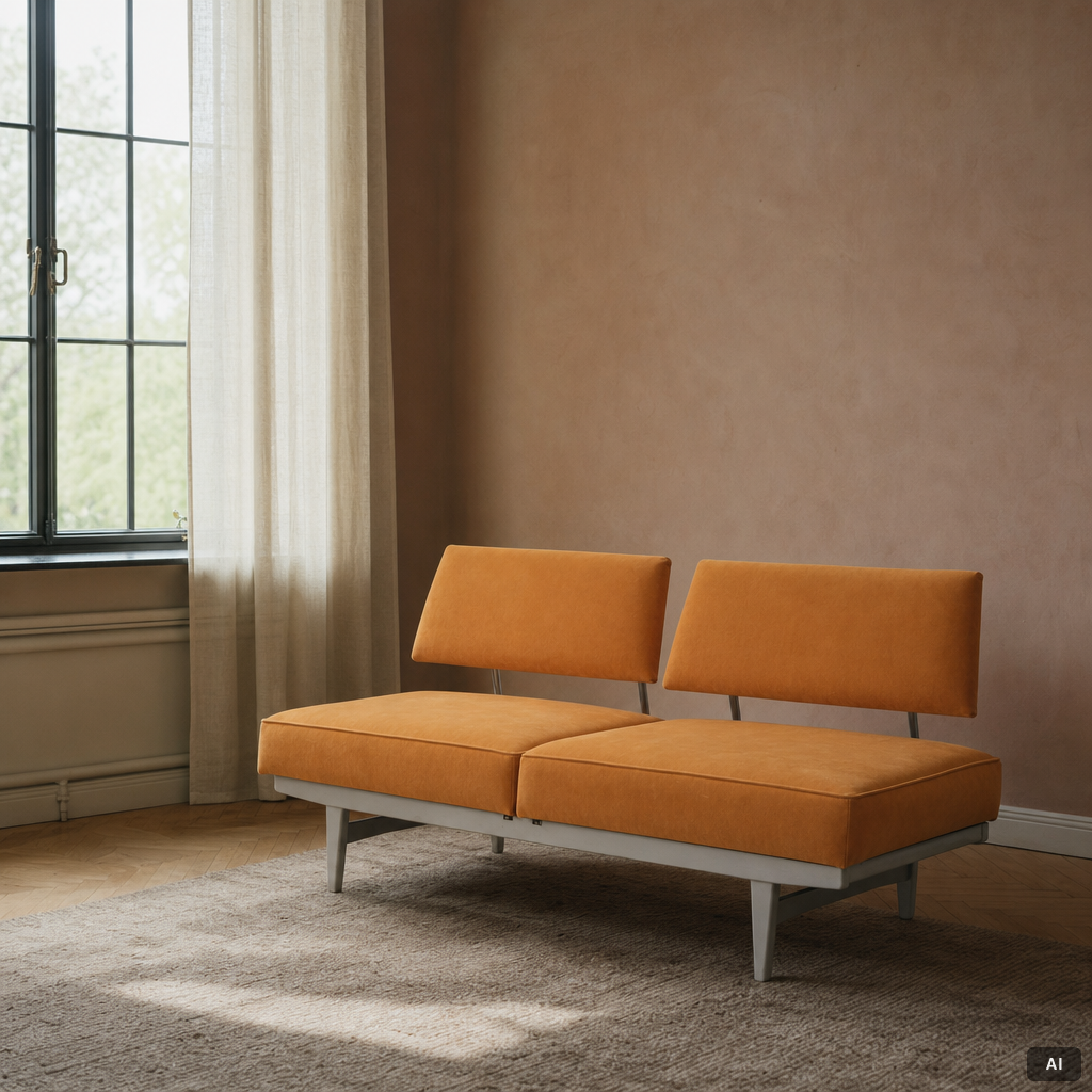 Wilhelm Knoll, a sofa/daybed, “'Stella', Knoll, Germany, 1960s.