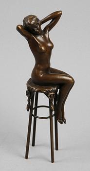 SKULPTUR, brons. Bär sign. 1900/2000-tal.