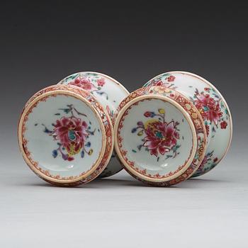 A pair of famille rose salts, Qing dynasty, Qianlong (1736-95).