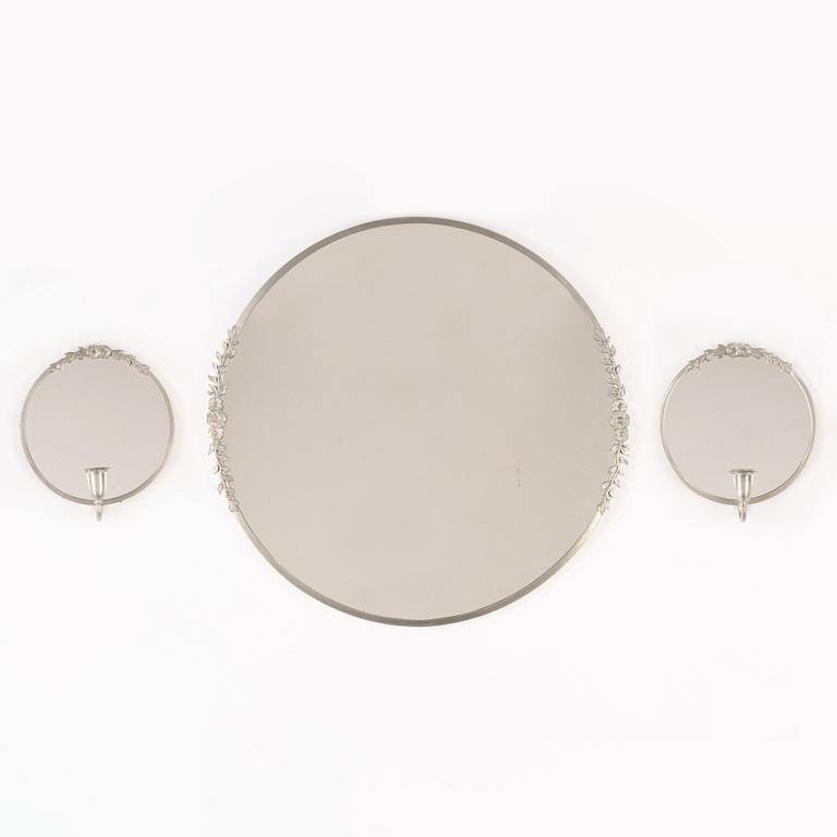 Mirror and a pair of wall sconces, 1920s/30s.