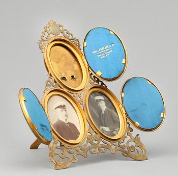 FOTORAM, mässing samt pietra dura, Italien, 1900-talets början.