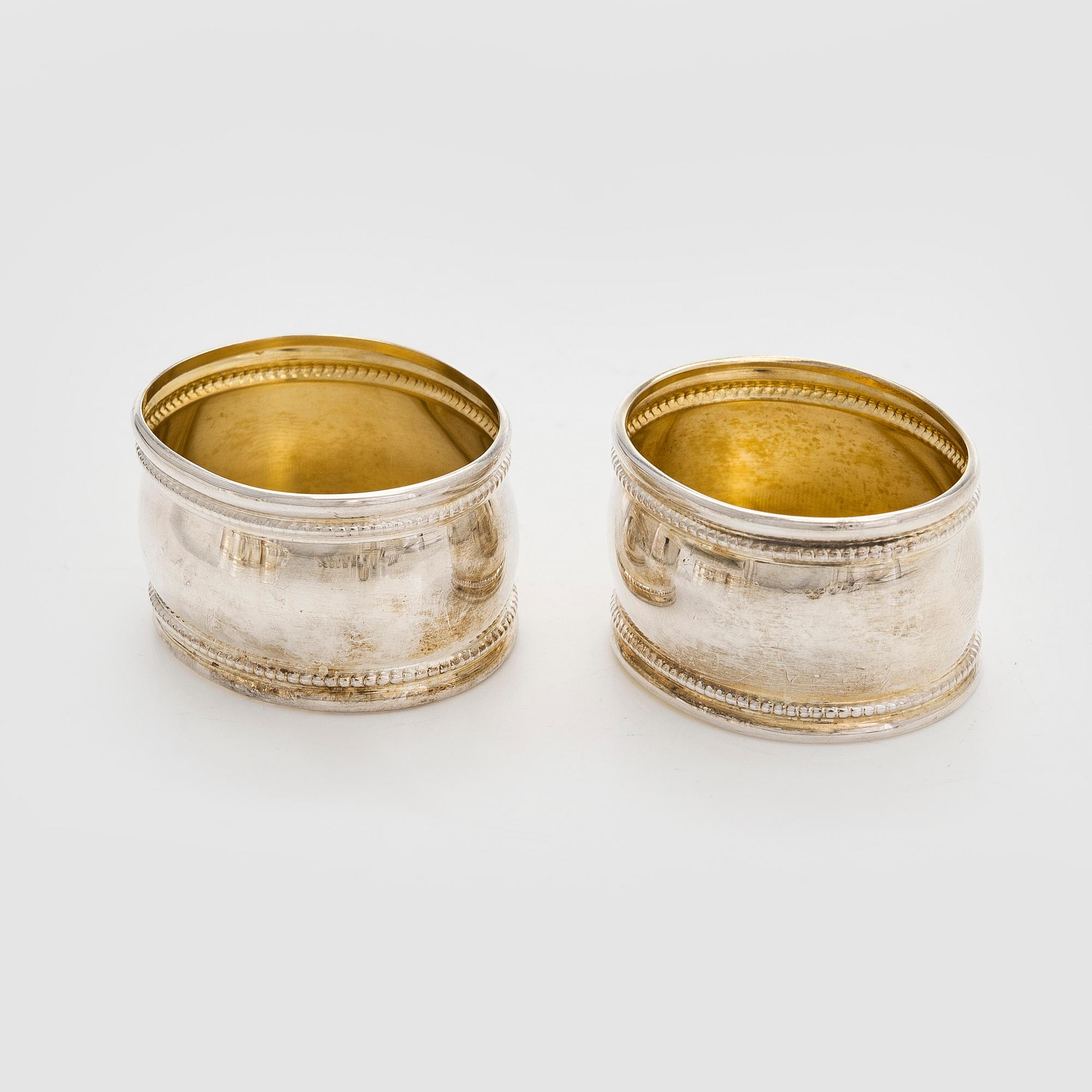 Cutlery, 12 pcs and napkin rings 12 pcs, silver, Finland 1939-1963.