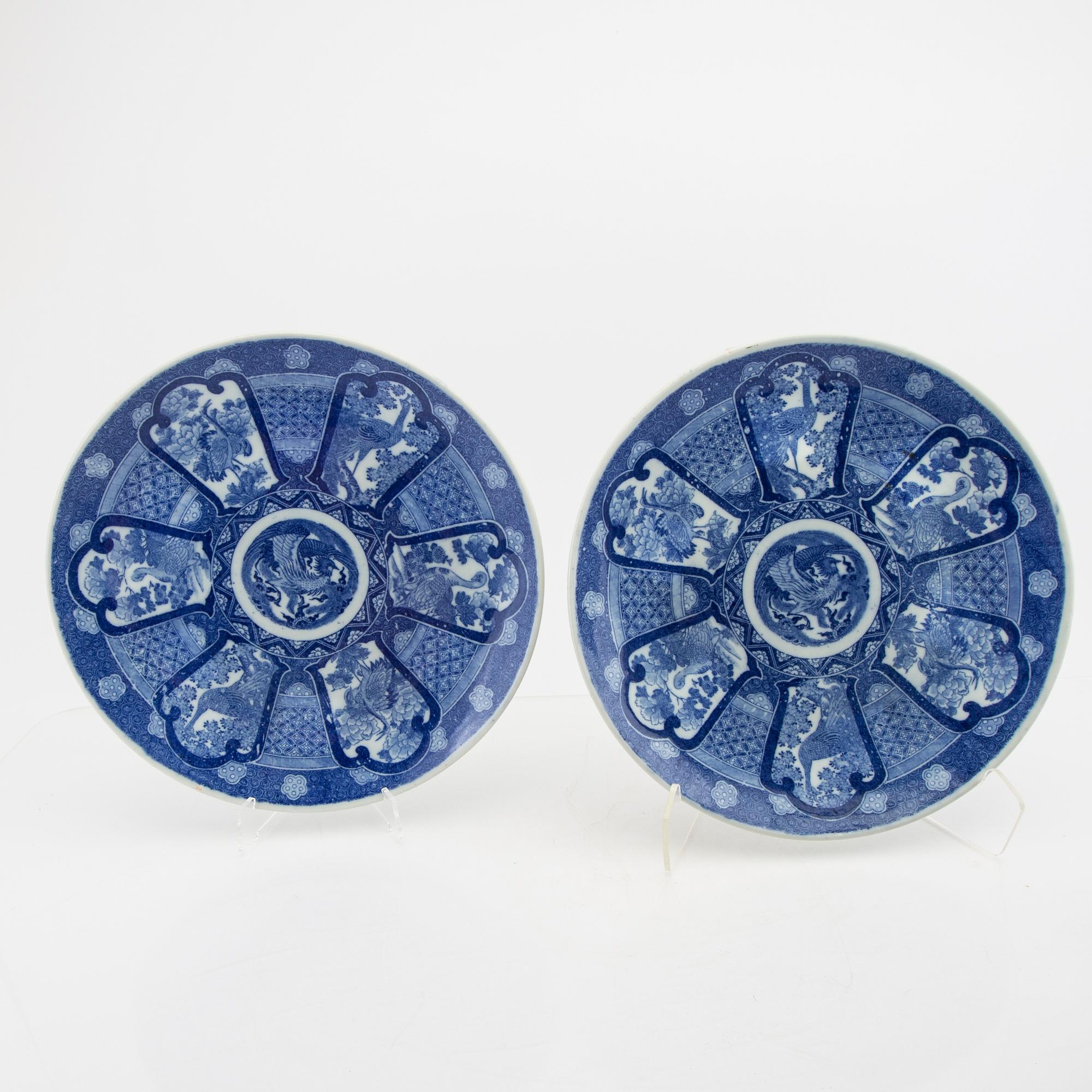 Six glazed ceramic plates from Japan around 1900's.