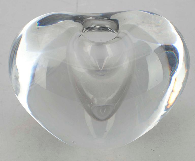 SKULPTUR, glas "Hjärta",  sign. Timo Sarpaneva Iittala -56.