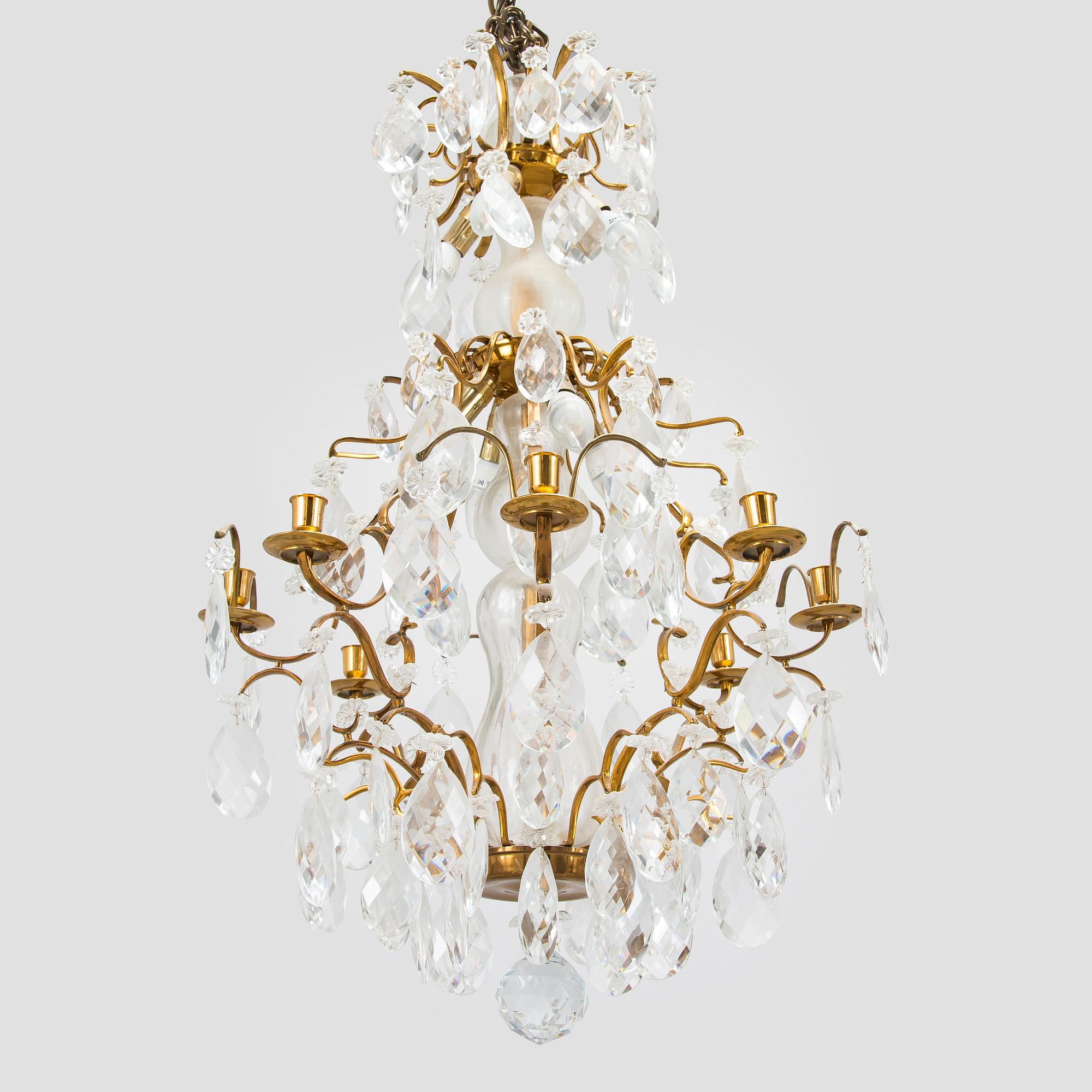 A baroque style chandelier, second half of the 20th century.