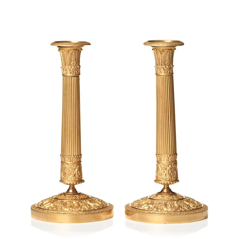 A pair of Empire candlesticks.