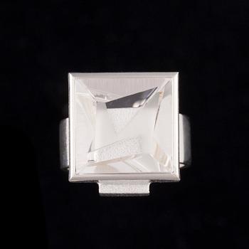RING, Contempo, sterling silver, bergskristall, Björn Weckström Lapponia 2008. Vikt 13 g.