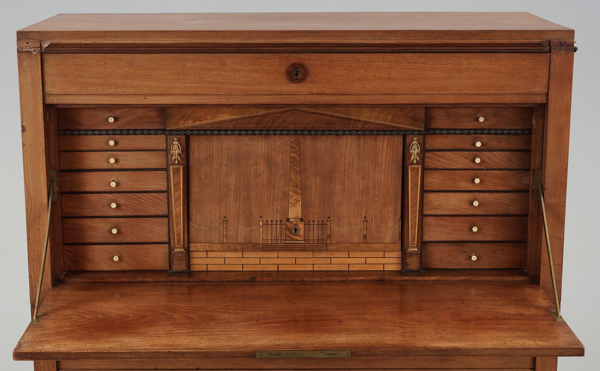 CHIFFONJE, Stockholmsarbete, sengustaviansk, omkring 1800.